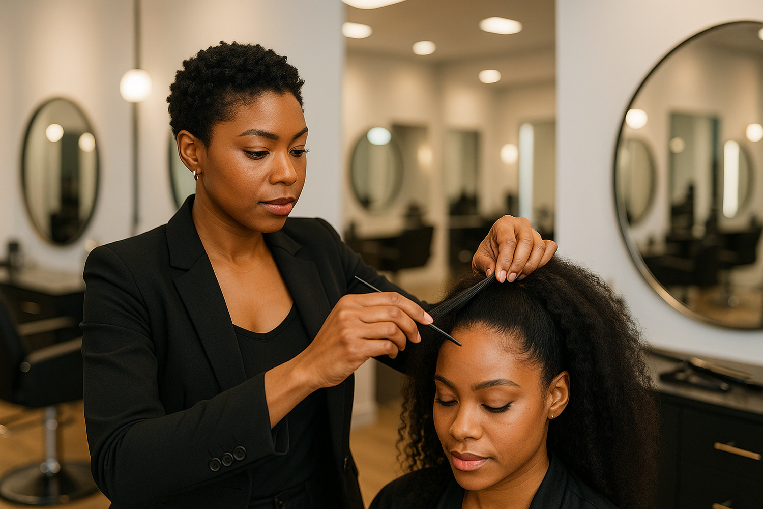 black hair stylist