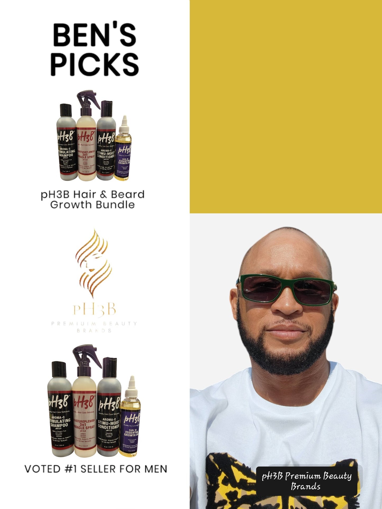 pH3B Men's Hair & Beard Growth Kit - pH3B Premium Beauty Brands